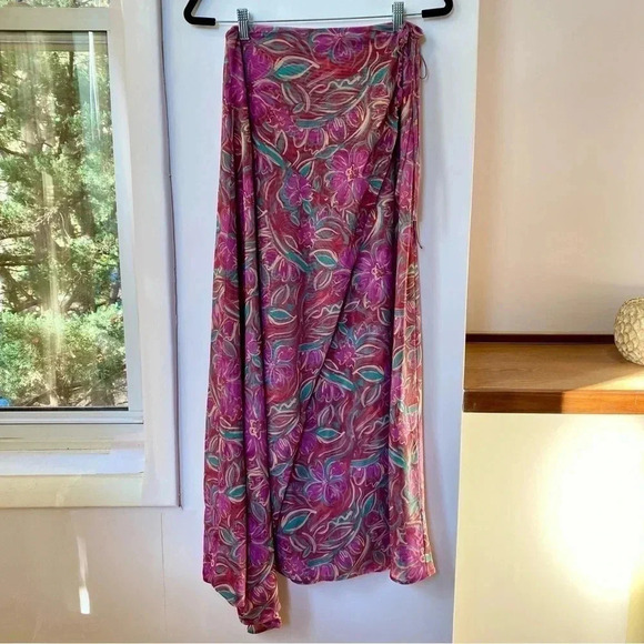 New Free People Supernova Set Two Piece Skirt Crop Top Long Sleeve Purple Small - Picture 10 of 14